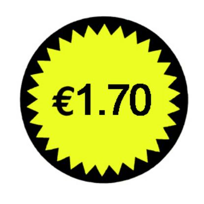 Picture of Labels Flashed €1.70 (1000) x1